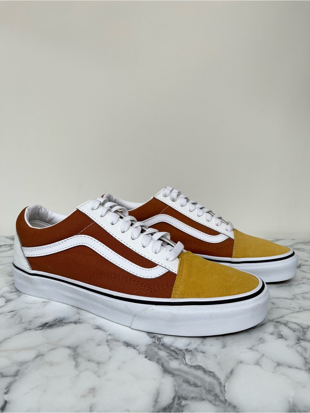 Vans Old Skool sneakers multicolor brown yellow unisex woman’s 10 men’s 8.5